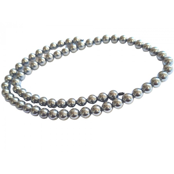 Fil de 62 perles rondes 6mm 6 mm en terahertz synthétique - Photo n°2
