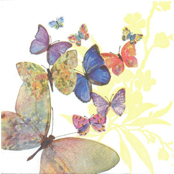 4 Serviettes en papier Papillons magiques Format Cocktail Decoupage Decopatch 12507091 Ambiente - Photo n°1