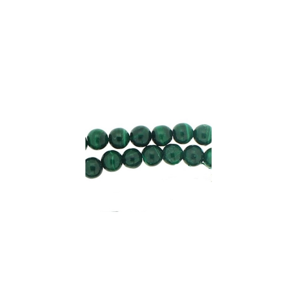 Fil de 100 perles rondes 4mm 4 mm en malachite verte naturelle - Photo n°4