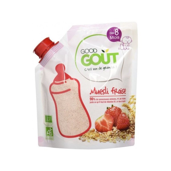 Good Goût - Céréales muesli fraise BIO dès 8 mois - 1 paquet de 200g - Photo n°1