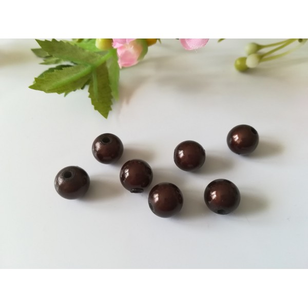 Perles magiques 10 mm marron foncé x 10 - Photo n°1