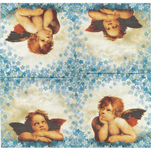 4 Serviettes en papier Anges Raphaelo Format Lunch Decoupage Decopatch L-509640 IHR - Photo n°1
