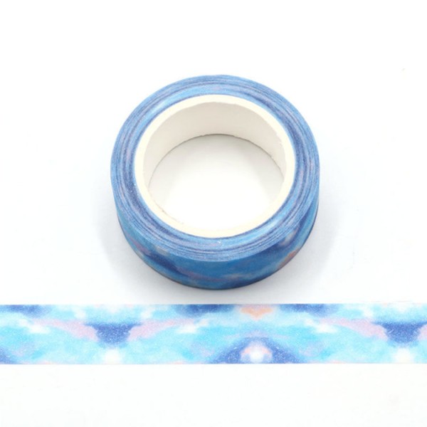 Masking tape glitter aurores boréales bleues - 15mm x 5m - G067 - Photo n°1