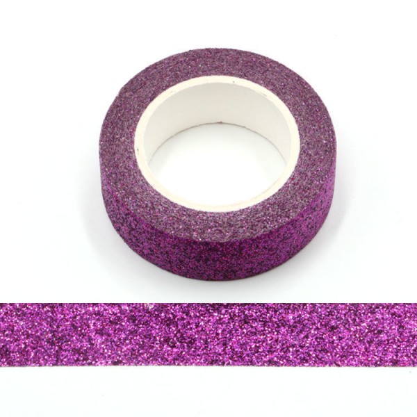 Masking tape glitter violet scintillant - 15mm x 5m - G078 - Photo n°1