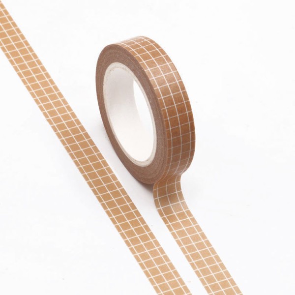 Masking tape grille planner beige - 10mm x 10m - W537 - Photo n°2