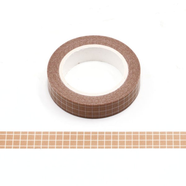Masking tape grille planner beige - 10mm x 10m - W537 - Photo n°1
