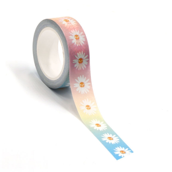 Masking tape pâquerettes couleurs aquarelle - 15mm x 10m - W513 - Photo n°2