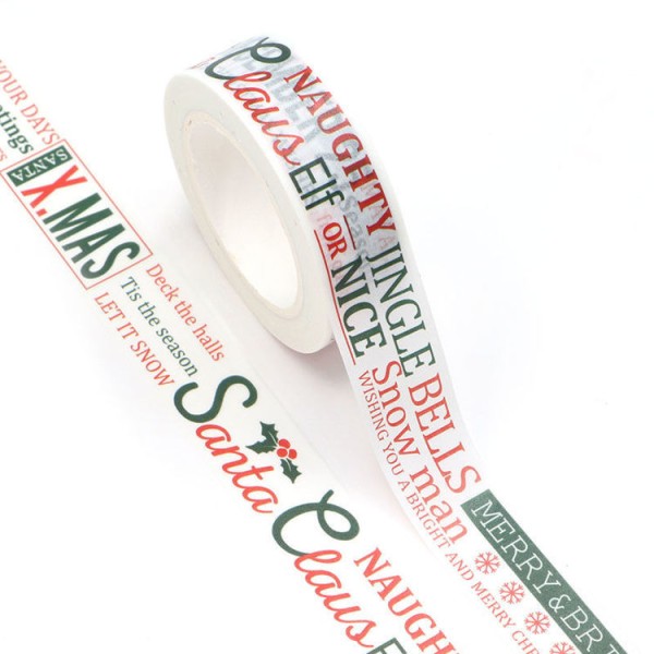 Masking tape Noêl Santa Claus Merry Christmas - 15mm x 10m - W522 - Photo n°2