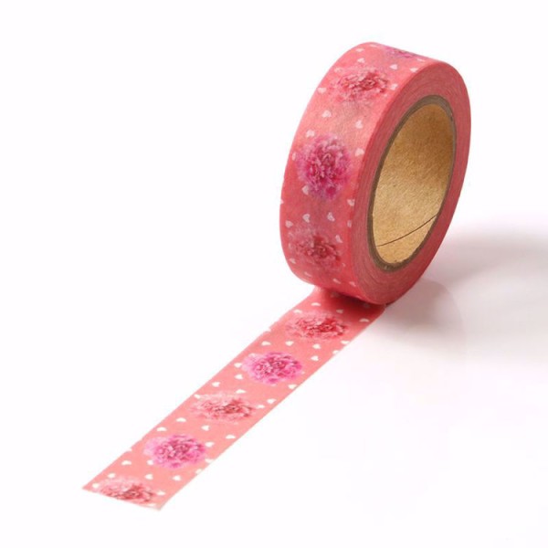 Masking tape rose pompons en papier - 15mm x 10m - W512 - Photo n°2