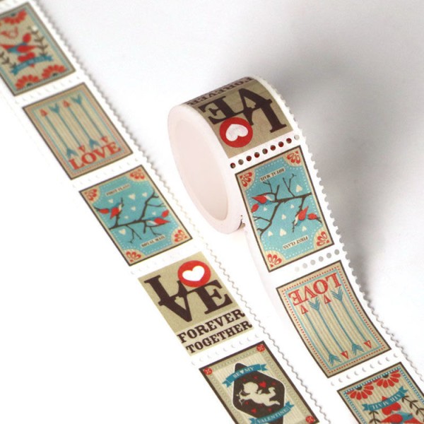 Masking tape prédécoupé coeurs Love, type scandinave rouge - 25mmx 3m- W516 - Photo n°2