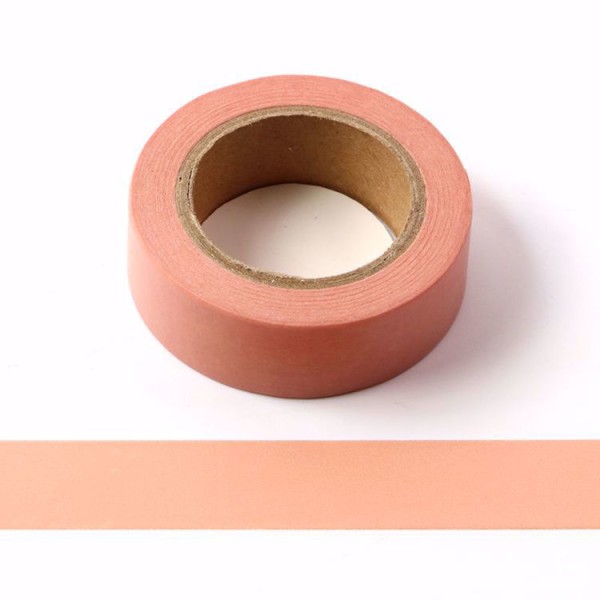 Masking tape couleur unie saumon - 15mm x 10m - W509 - Photo n°1