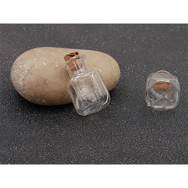 5 Fioles Miniatures En Verre Cubes 29mm - Photo n°1