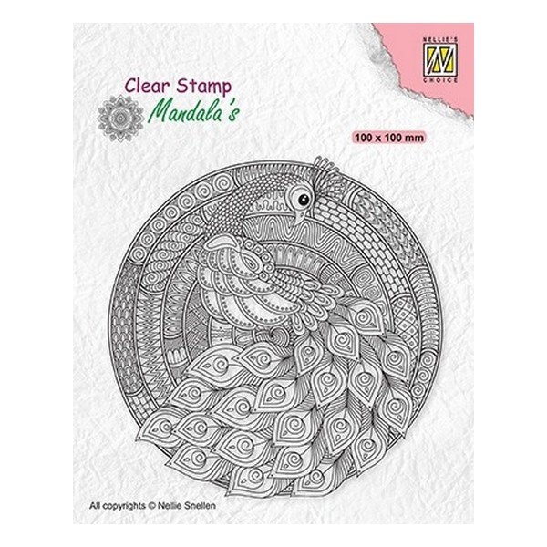 Tampon transparent clear stamp scrapbooking Nellie's Choice MANDALA’S PAON 004 - Photo n°1