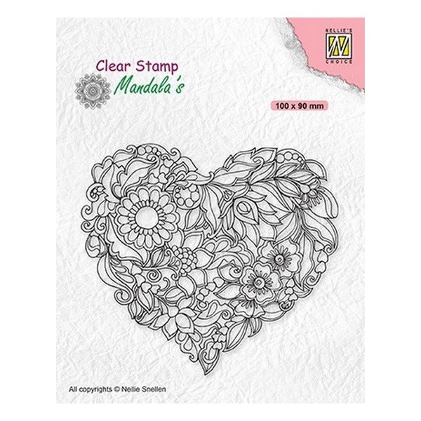 Tampon transparent clear stamp scrapbooking Nellie's Choice MANDALA’S COEUR 001 - Photo n°1