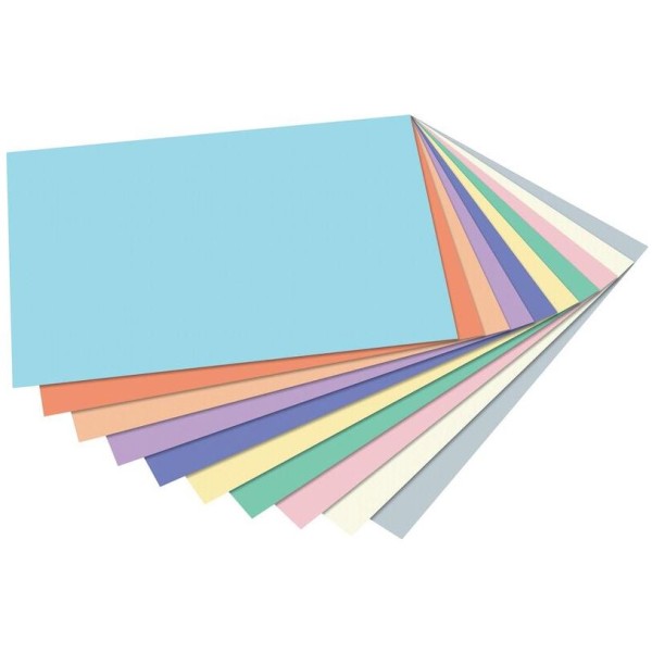 Carton de bricolage, 50x70 cm, 300 g/m2 - 10 couleurs pastel - Photo n°1