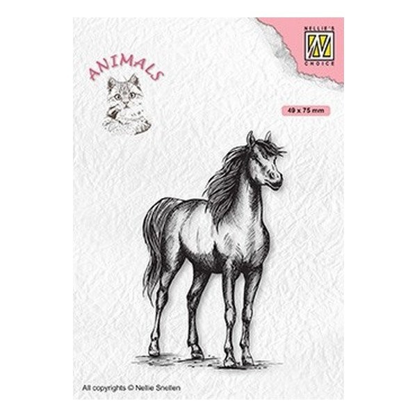 Tampon transparent clear stamp scrapbooking Nellie's Choice CHEVAL 019 - Photo n°1