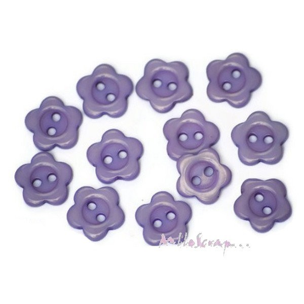 Boutons fleurs plastique violet - 10 pièces - Photo n°1