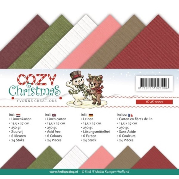 Set 24 cartes Yvonne Creations - Cozy Christmas 13.5x27cm - Photo n°1