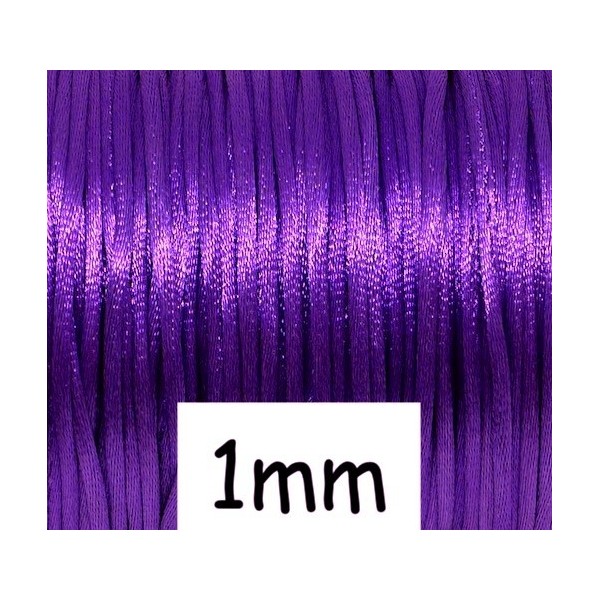 10m Cordon Queue De Rat 1mm Violet Violette Brillant - Photo n°1