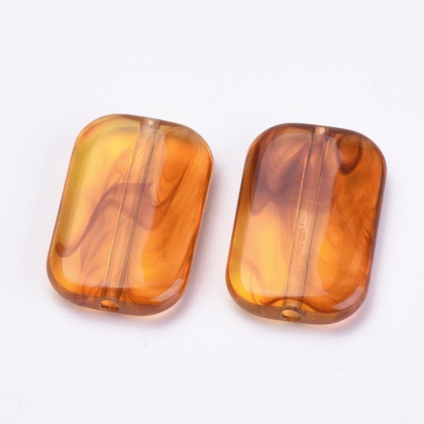 Perles rectangle et plates 22 x 14.5 mm ambre x 4 - Photo n°1
