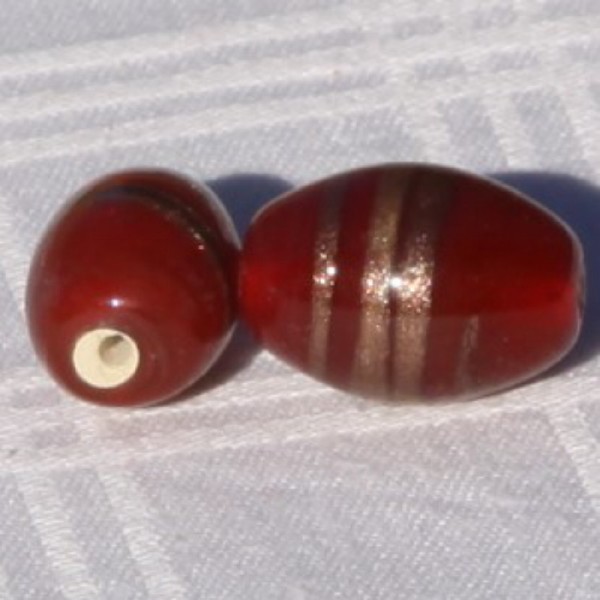 Lot de 2 perles en verre ambrées, 18 mm - Photo n°2