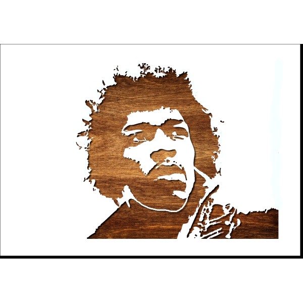 POCHOIR EN PLASTIQUE  Format A4 (21*29.7cm)  portrait Jimmy Hendrix - Photo n°1