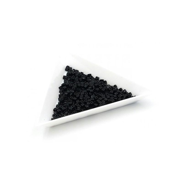 15 Grammes De Perles Miyuki Cubes 1.8mm Black Sb18-401 - Photo n°1