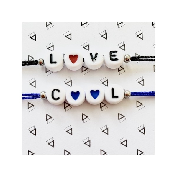 Kit Bracelets messages (lot de 2) LOVE et COOL - Photo n°1
