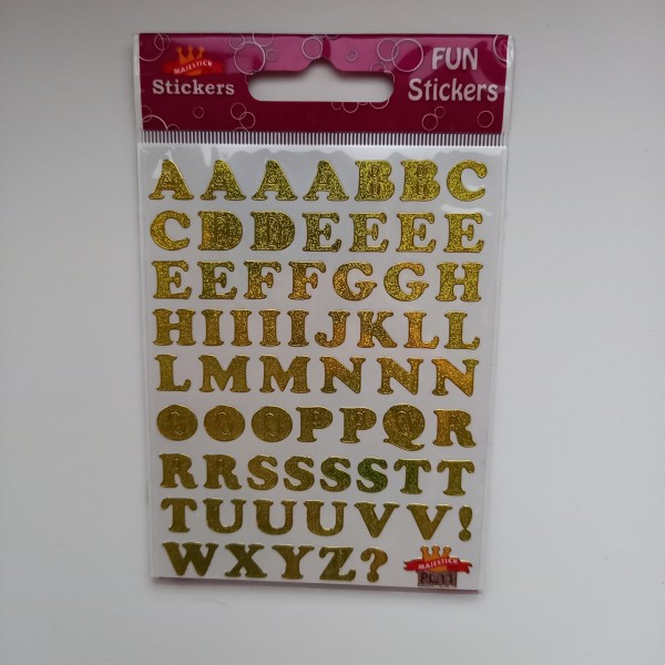 Gommettes stickers, sur le thème des lettres dorées - Photo n°1