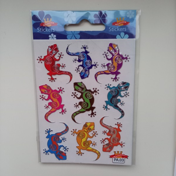 Gommettes stickers, sur le thème des geckos, lézards - Photo n°1