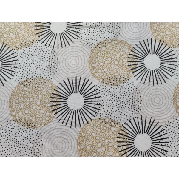 Coupon tissu STENZO popeline de coton – rond , spirale multicolore - 50x50cm - Photo n°1