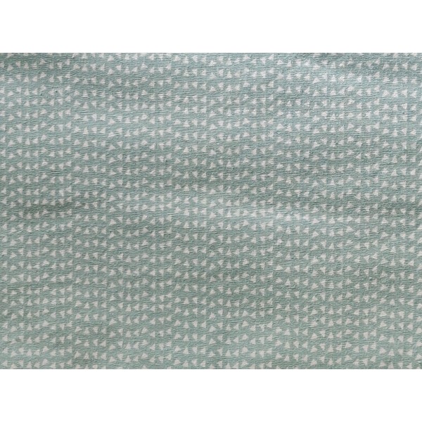 Tissu STENZO popeline de coton - triangle blanc , fond vert d'eau - Photo n°1