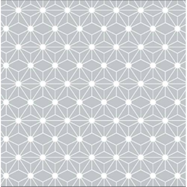 Coupon tissu coton – étoile graphique grise - 40x50cm - Photo n°1