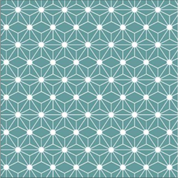 Coupon tissu coton – étoile graphique bleu - 40x50cm - Photo n°1