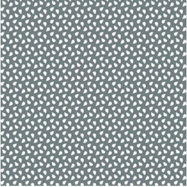 Coupon tissu coton – goutte de pluie sur fond gris / bleu - 40x50cm - Photo n°1