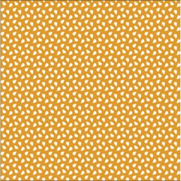 Coupon tissu coton – goutte de pluie sur fond jaune tournesol - 40x50cm - Photo n°1