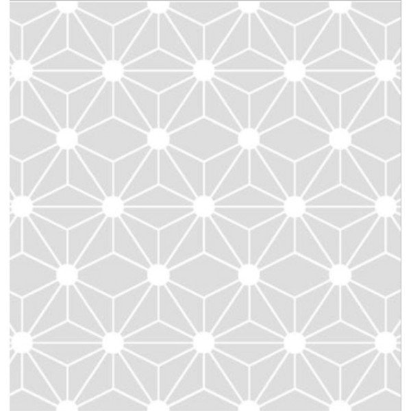 Coupon tissu coton – grosse étoile graphique gris - 40x50cm - Photo n°1