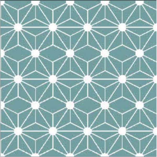 Coupon tissu coton – grosse étoile graphique bleu - 40x50cm - Photo n°1