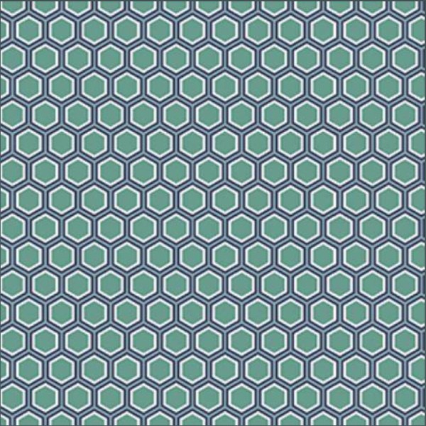 Coupon tissu coton – hexagone vert / géométrique - 40x50cm - Photo n°1