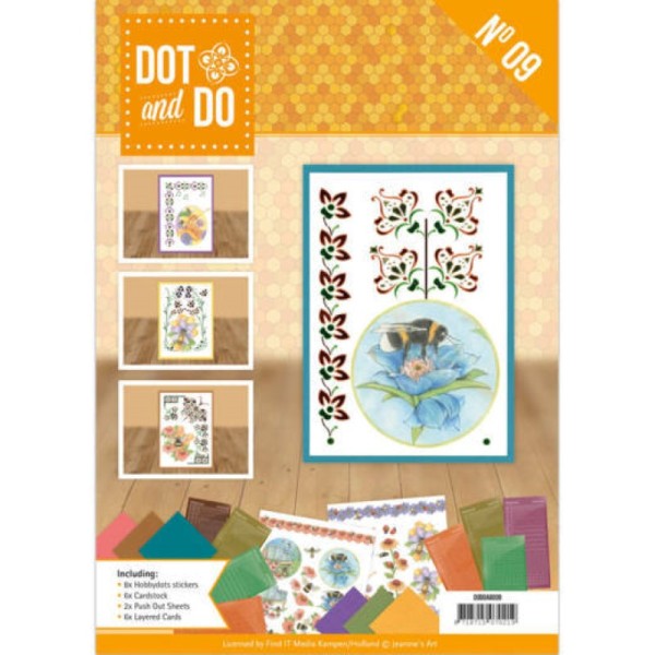 Dot and do Livre n°9 - Kit Carte 3D - Jeanine's Art Fleurs et abeilles - Photo n°1