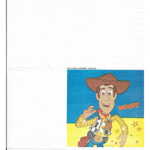 4 Serviettes en papier Woody Toy Story Format Cocktail 445-364 Granmark - Photo n°1