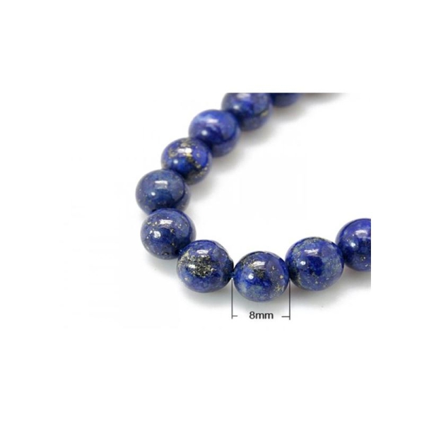 23 Perles Lapis Lazuli Naturelles Rondes 8mm - Photo n°1