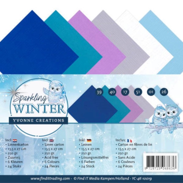 Set 24 cartes Yvonne Creations - Sparkling winter 13.5x27cm - Photo n°1