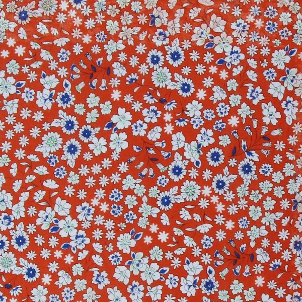 Tissu Fleuri Frou-Frou - Coton léger - Ambre - Par 10 cm - Photo n°1