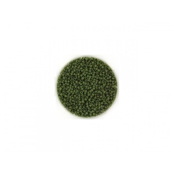 5 Grammes De Perles Miyuki Delica 11/0 Opaque Glazed Frosted Dark Green - Photo n°1