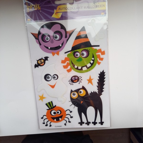 Gommettes Stickers sur le thème des monstres, Halloween, chat - Photo n°1