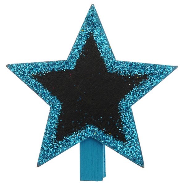 Marque place étoile pailletée turquoise x4 - Photo n°1