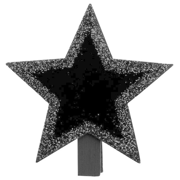 Marque place étoile pailletée noire x4 - Photo n°1
