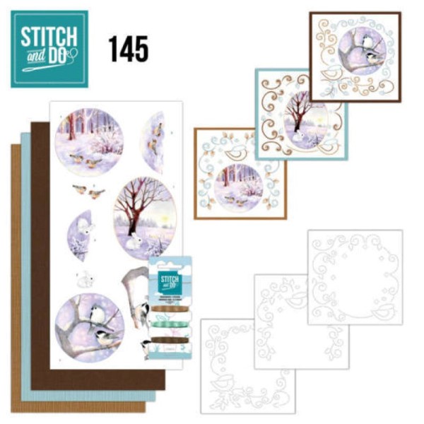Stitch and do 145 - kit Carte 3D broderie - Paysage d'hiver - Photo n°1