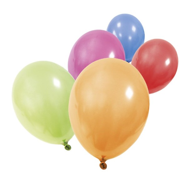 100 Ballons mariage anniversaire multicolores opaques 30x23cm - Photo n°1